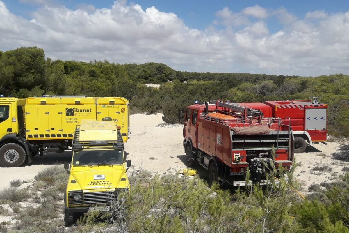 Els mitjans desplaçats durant l'incendi.