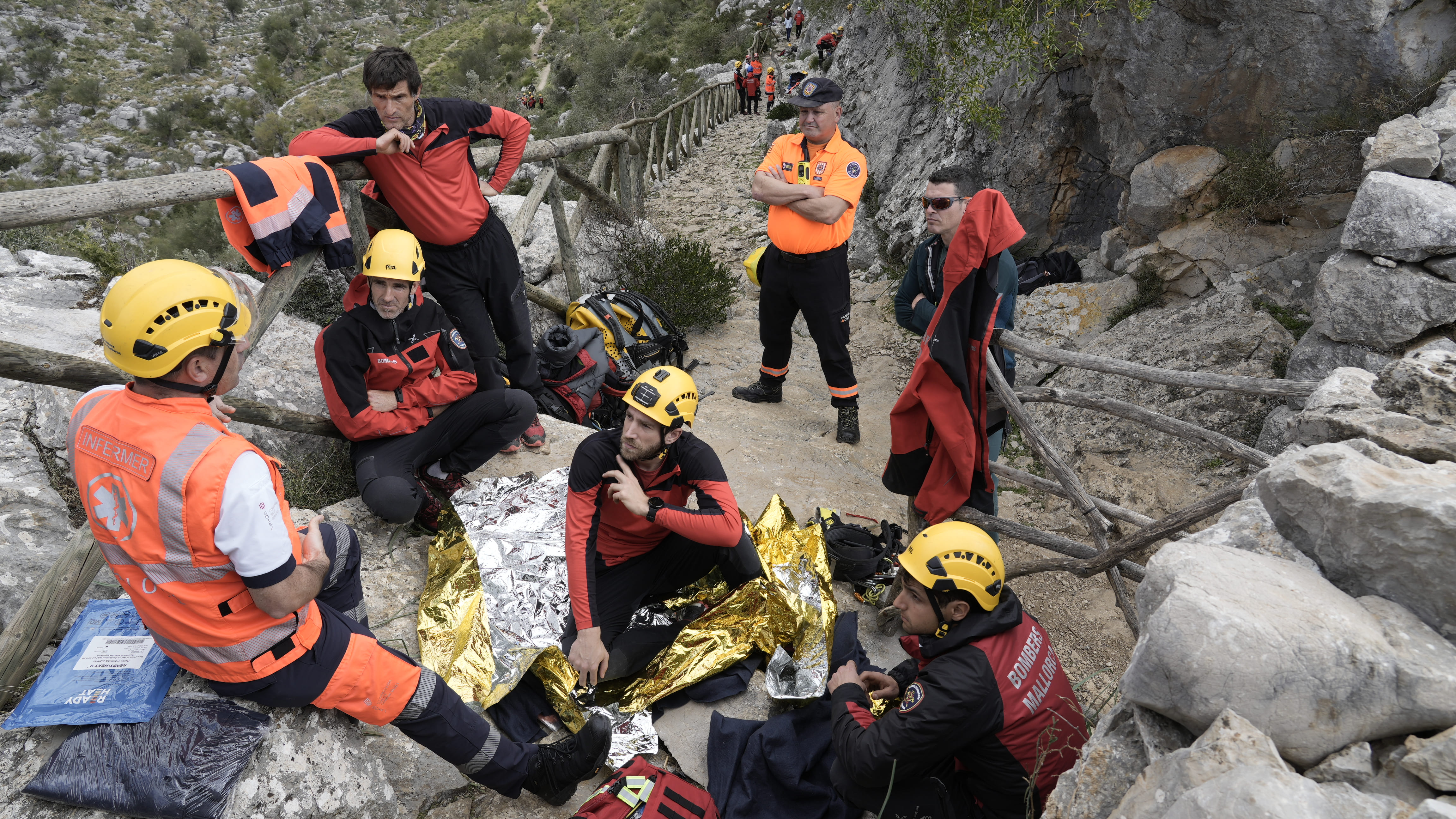Formació del Grup de Rescat de Muntanya dels Bombers de Mallorca.