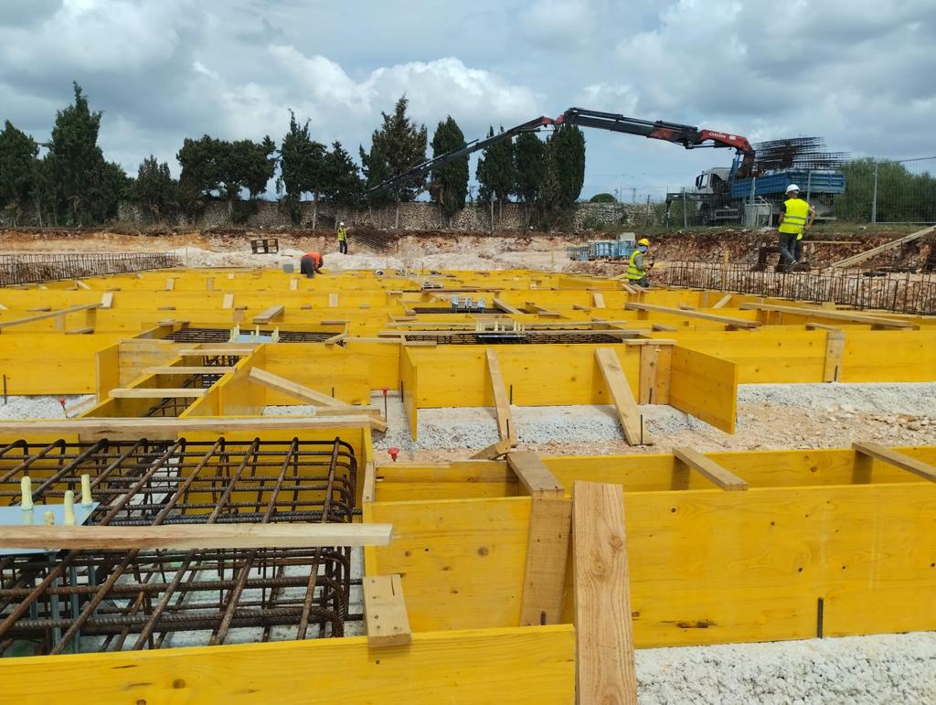 Obras del nuevo parque de bomberos de Manacor.