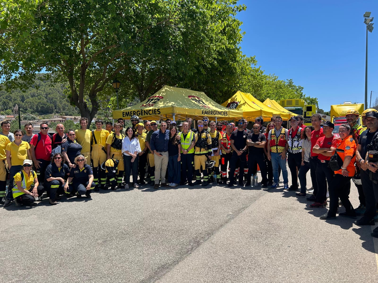 Els Bombers de Mallorca participen a un simulacre conjunt d’incendi forestal a Andratx.