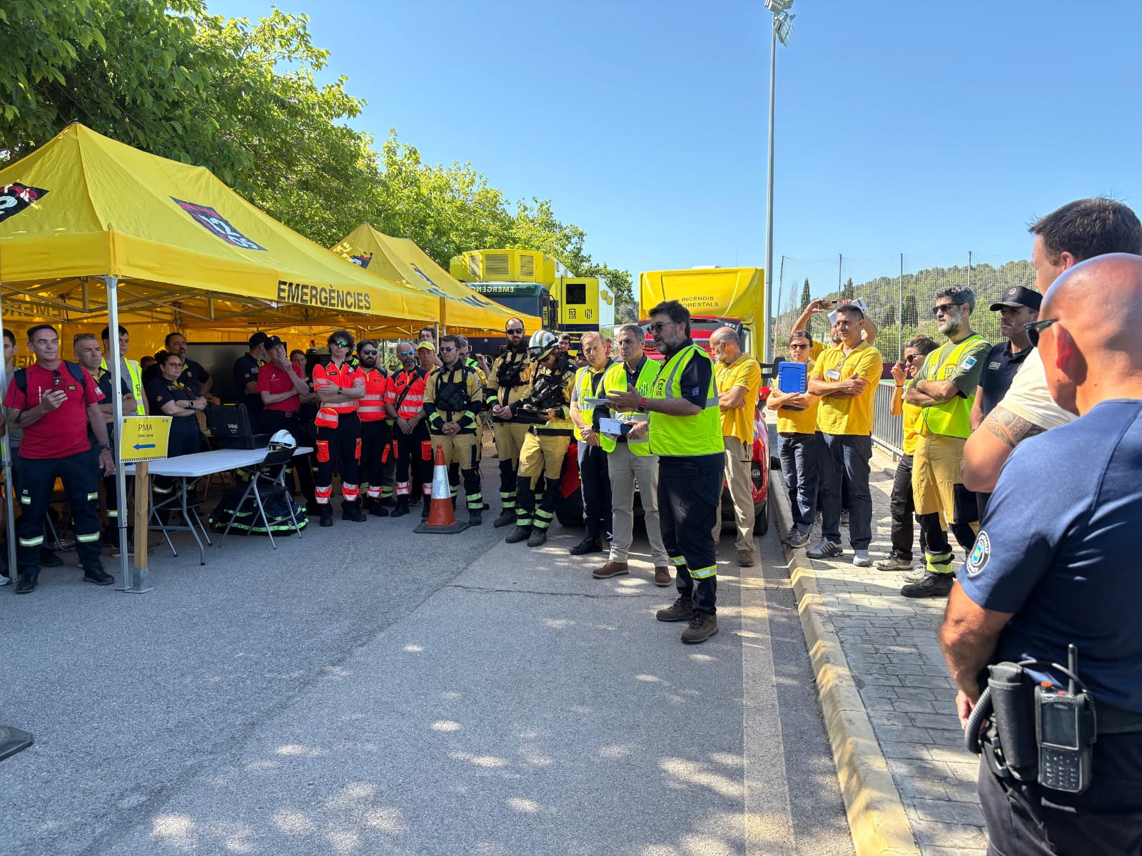 Els Bombers de Mallorca participen a un simulacre conjunt d’incendi forestal a Andratx.