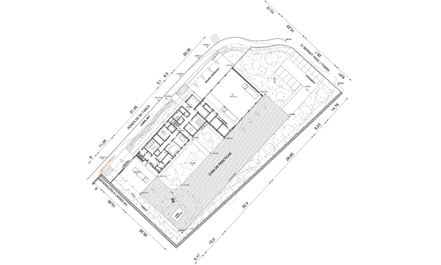 Plano del futuro parque de bomberos de Santanyí.