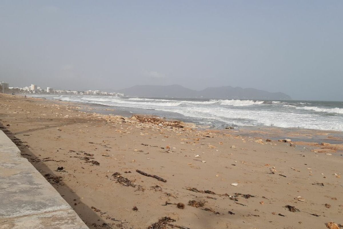 Efectos del temporal en la costa del llevant.